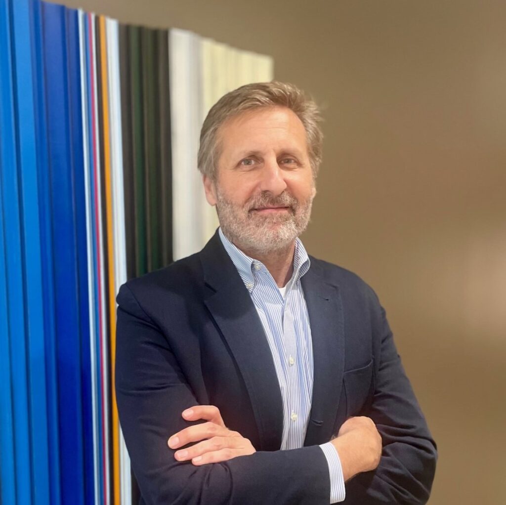 Professional man smiling in office setting